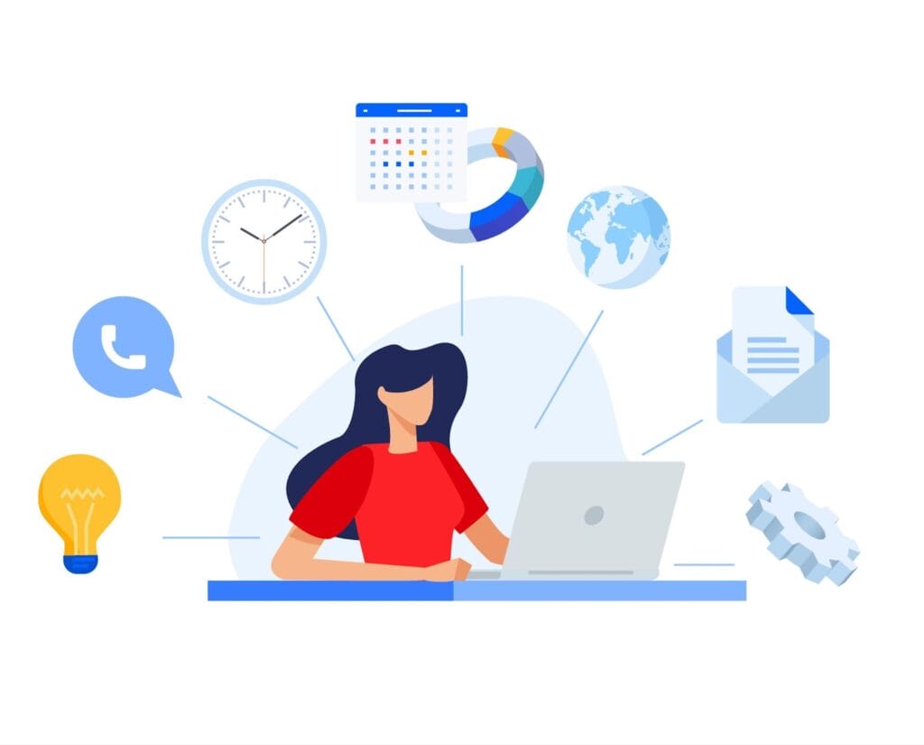 Graphic Illustration of a person making sure their Google Business Profile is Correct and Up-to-Date