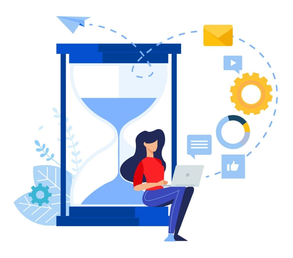 Graphic illustration of a person Posting Updates on their Google Business Profile